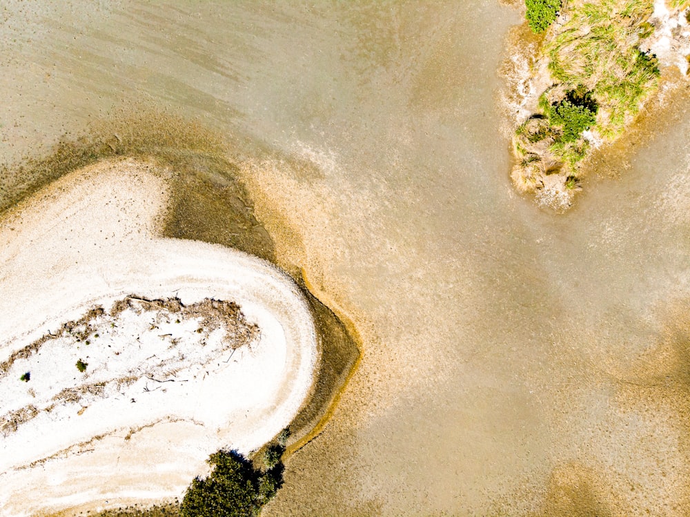 white and black round plate on brown sand