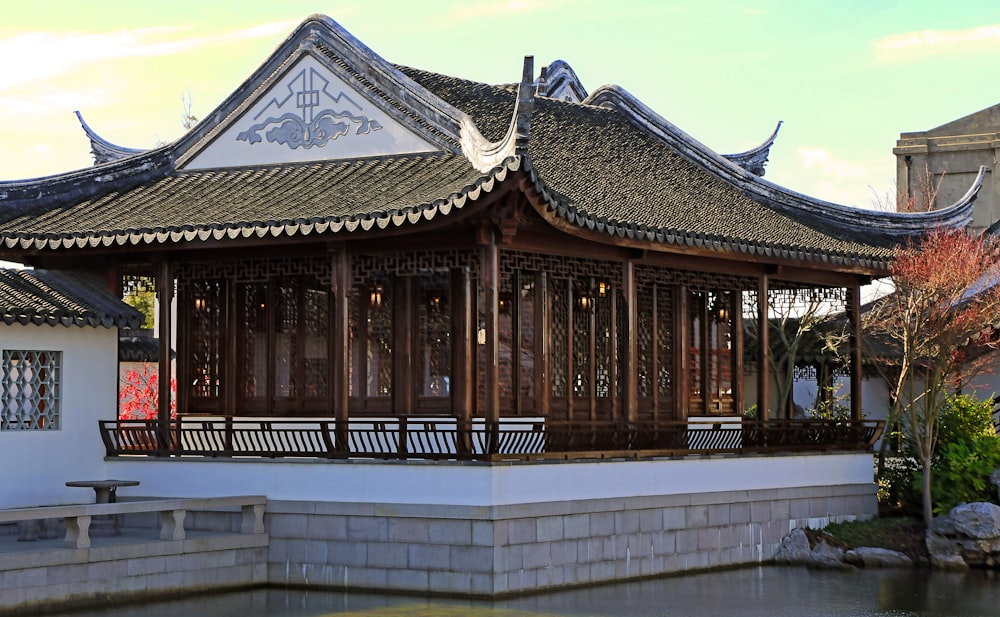 brown and white wooden house