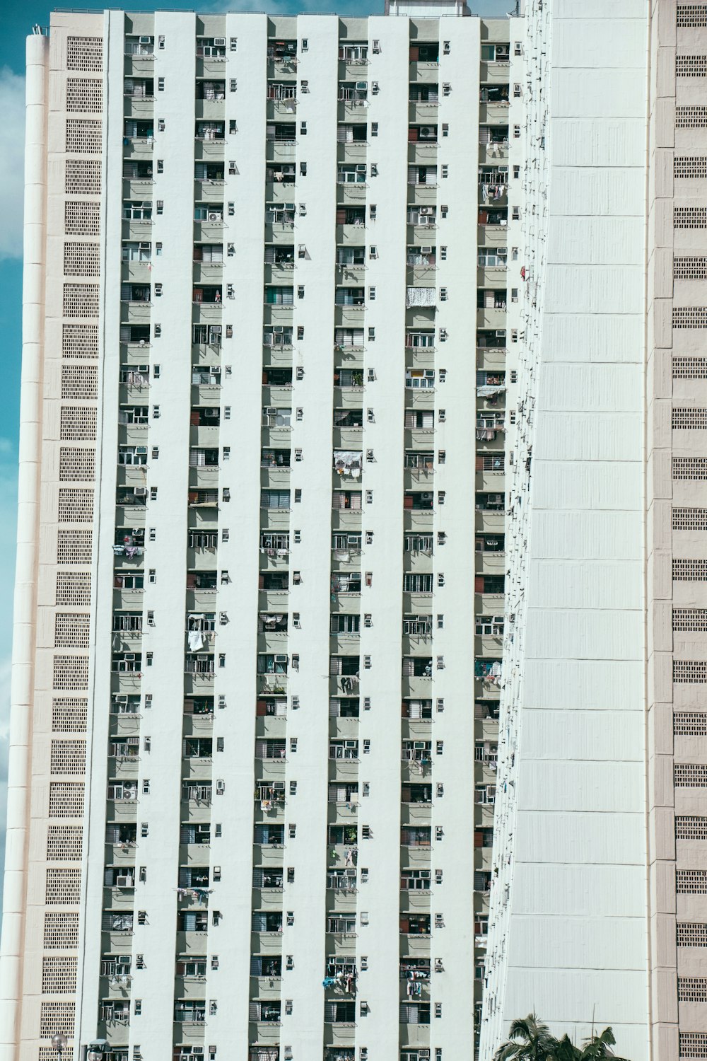 white and blue concrete building