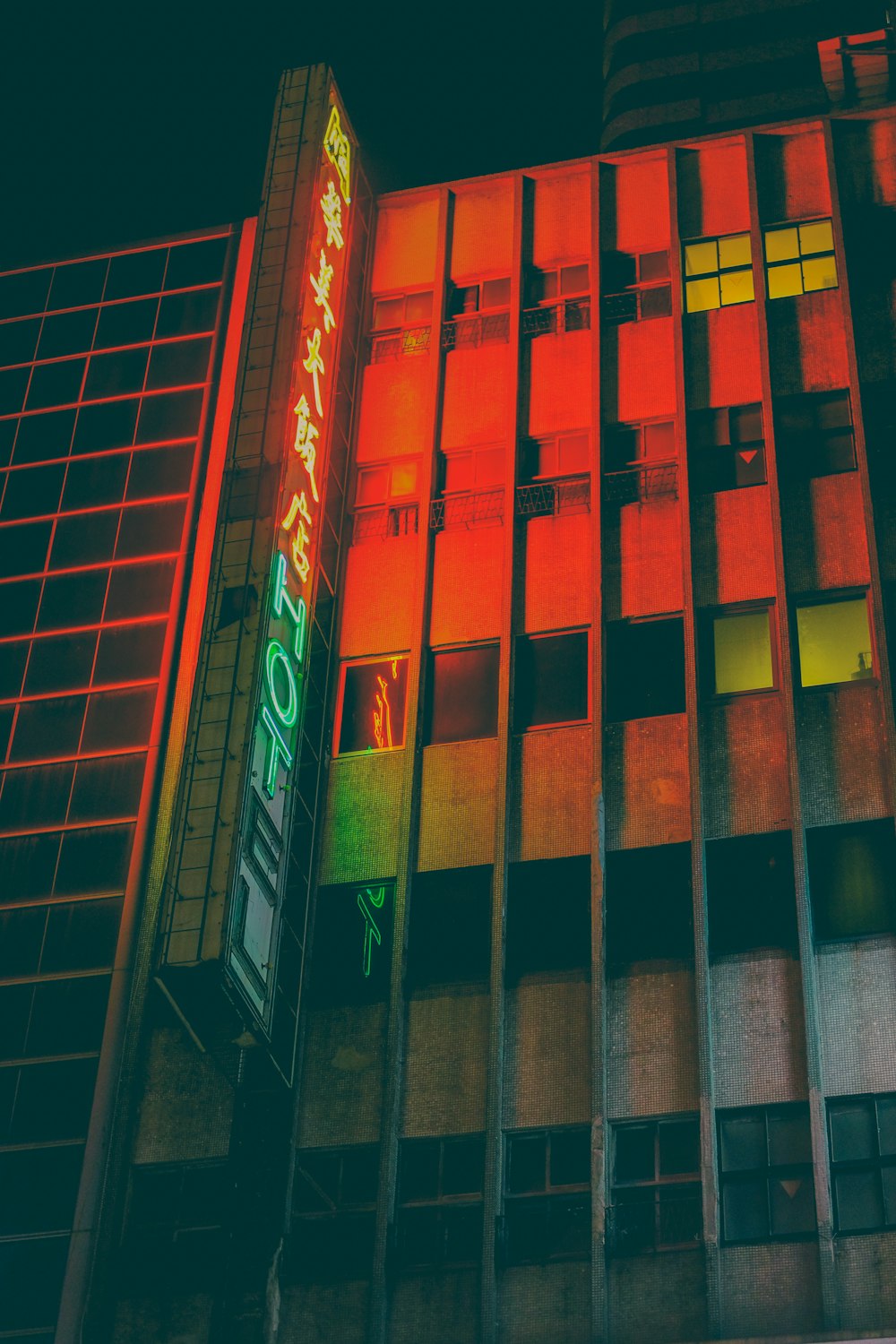 red and black concrete building