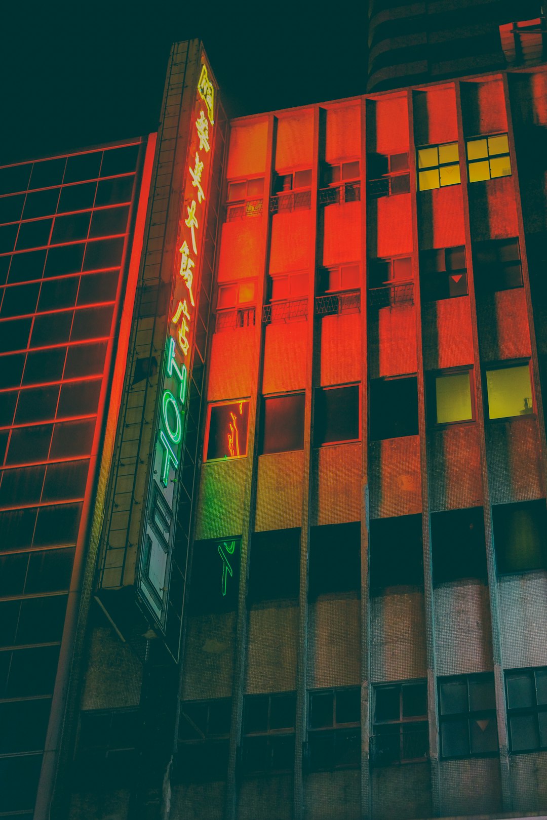 red and black concrete building