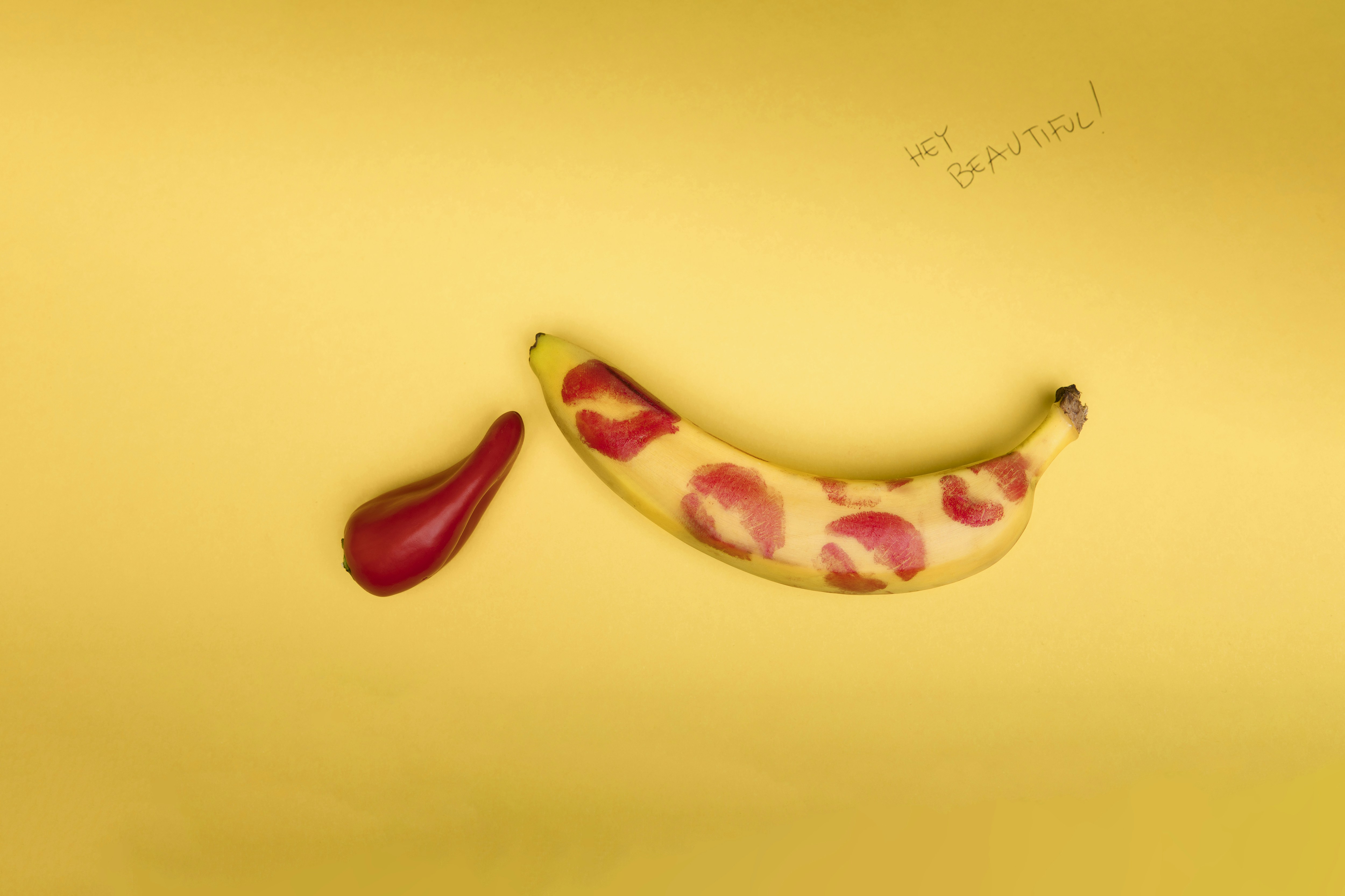banana licked by tongue