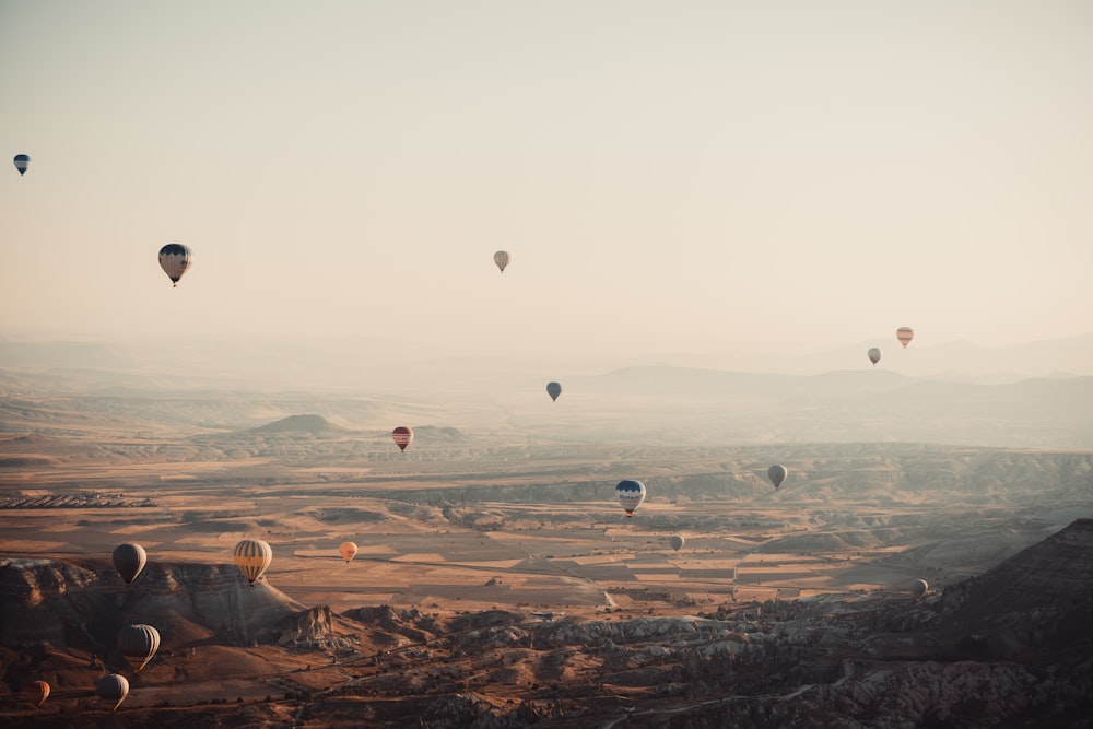 montgolfières dans le ciel pendant la journée