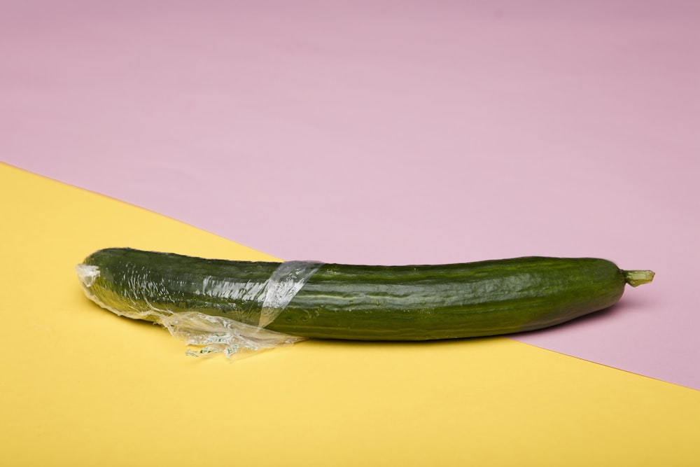 green vegetable on yellow surface