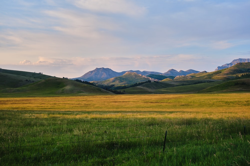 green grass field near mountains during daytime