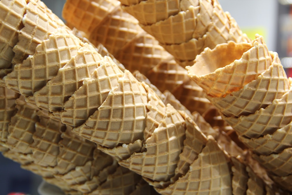 brown and white woven basket