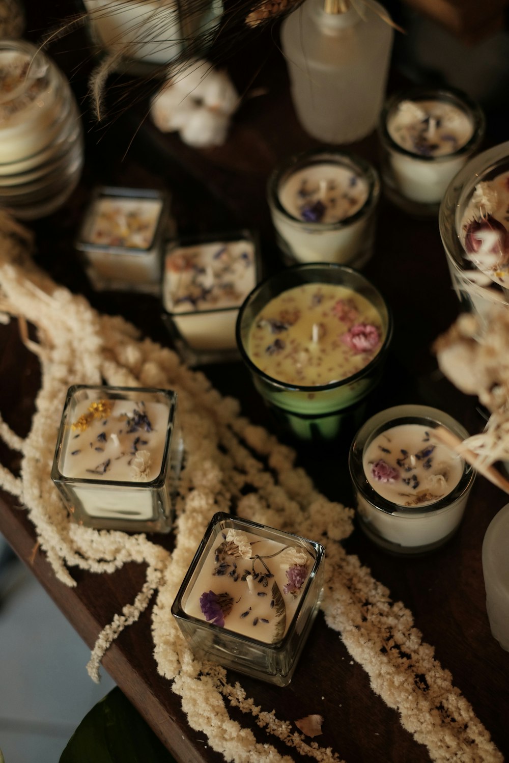 white ceramic bowls on brown wooden table