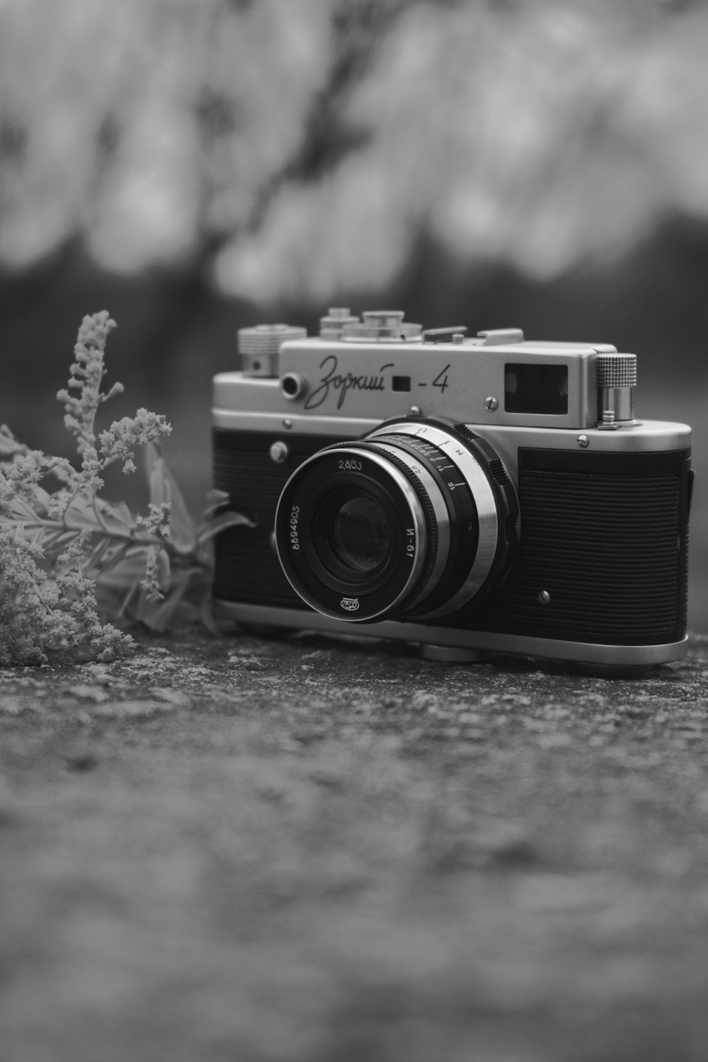 black and silver camera on gray sand