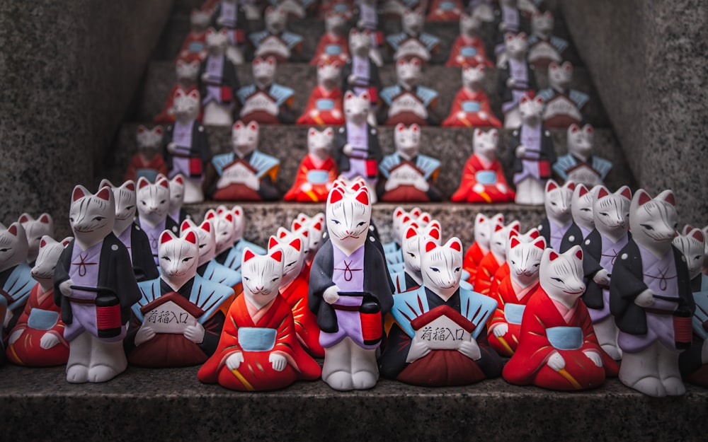 white and red snowman plush toys