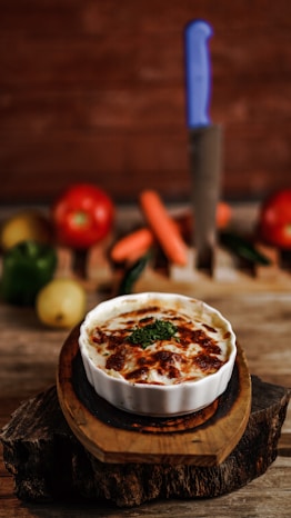 white ceramic bowl with soup