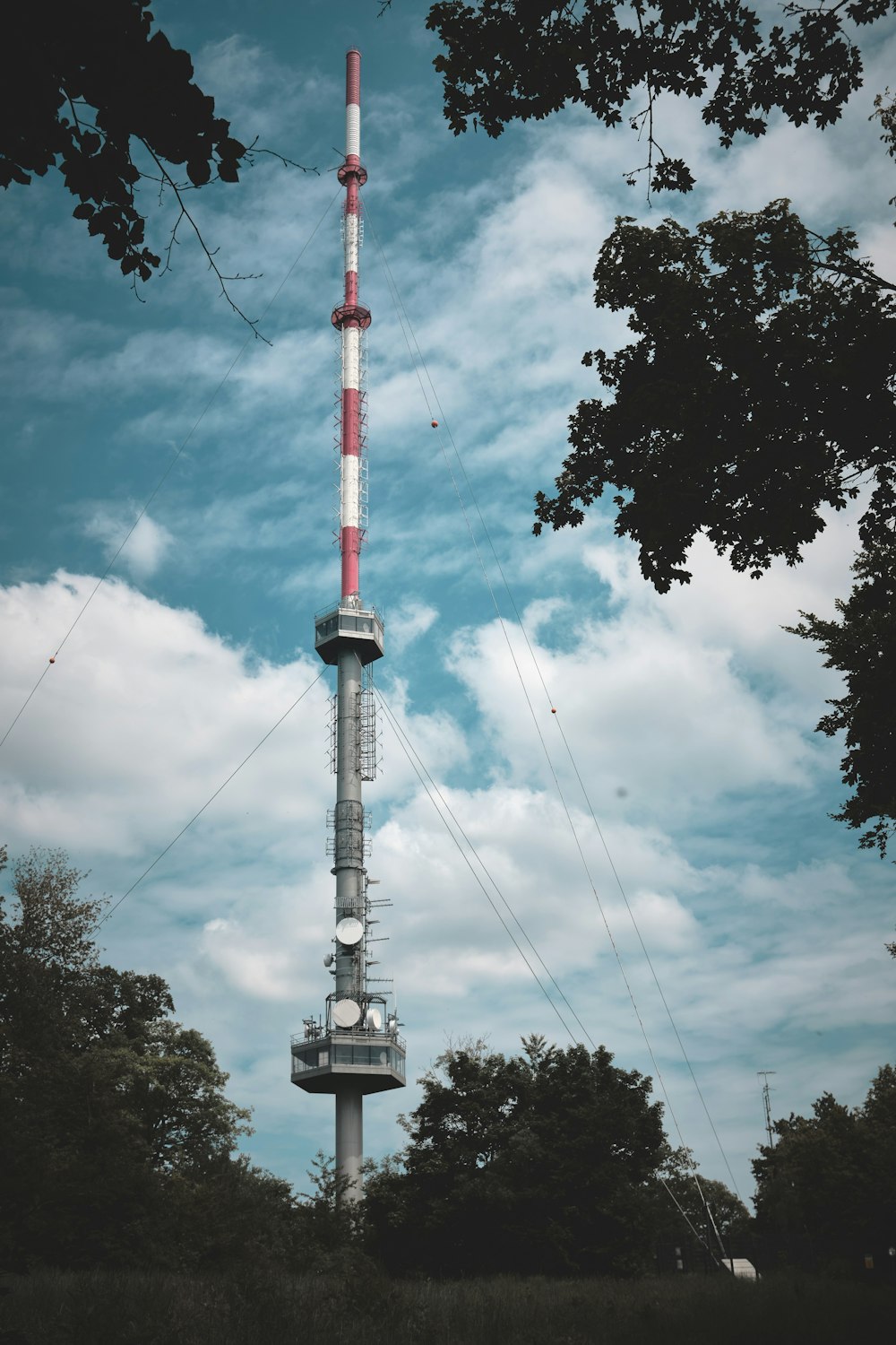 black and white tower under blue sky