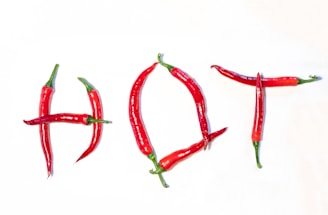 red chili peppers on white background