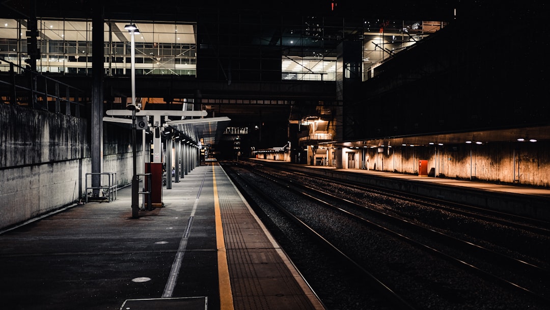 train station with train rail,