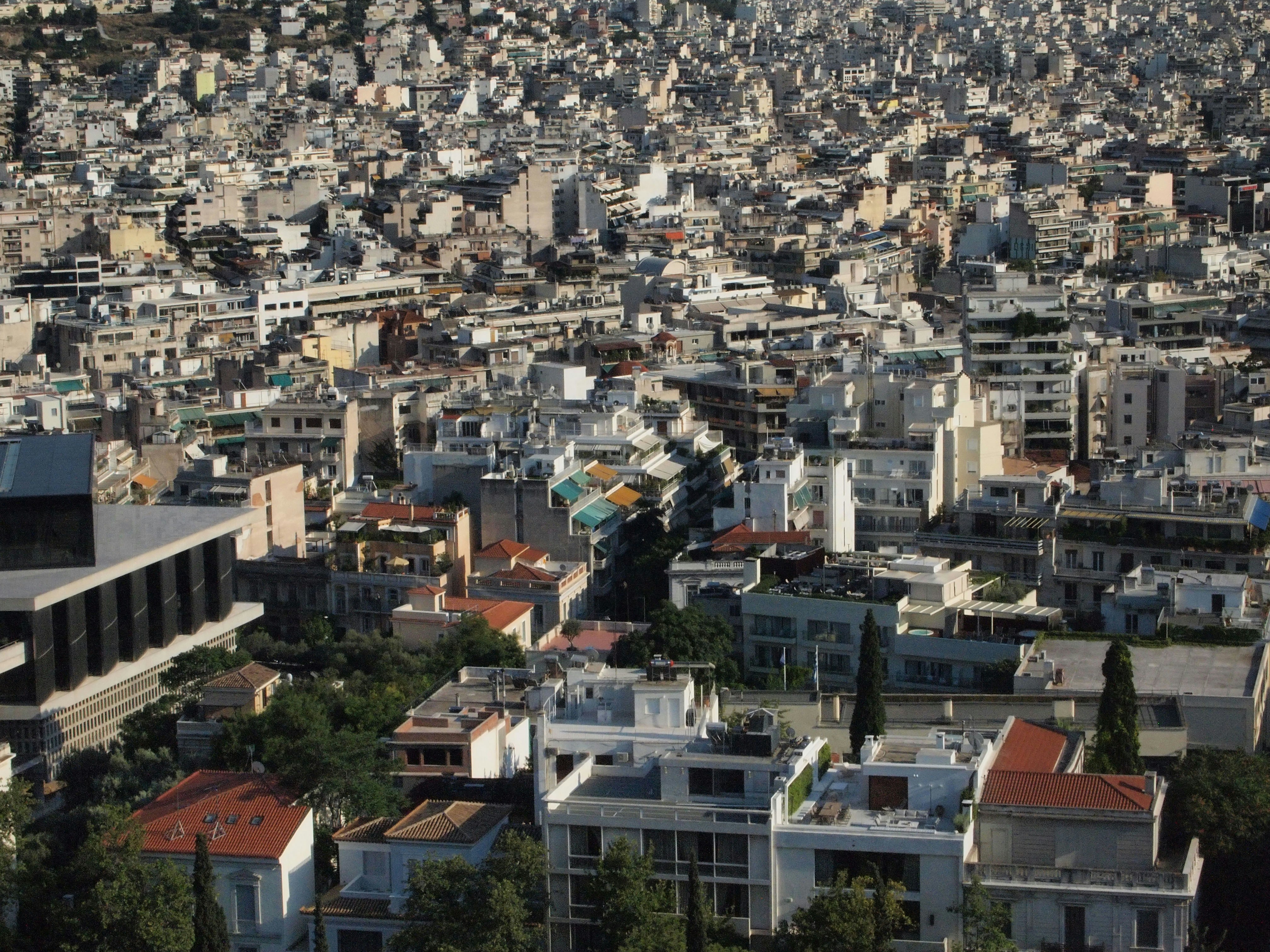 aerial view of city buildings during daytime, Athens from Acropolis