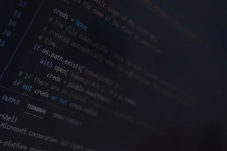 A computer screen displays a portion of source code written in a programming language. The code includes comments and conditional statements, with particular emphasis on credential management.