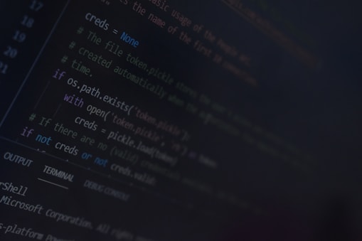A computer screen displays a portion of source code written in a programming language. The code includes comments and conditional statements, with particular emphasis on credential management.