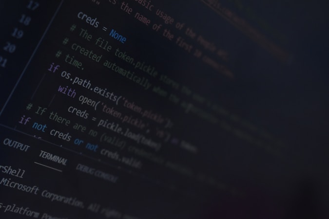 A computer screen displays a portion of source code written in a programming language. The code includes comments and conditional statements, with particular emphasis on credential management.