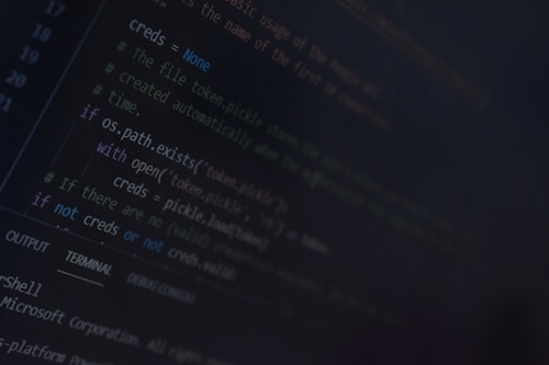 A computer screen displays a portion of source code written in a programming language. The code includes comments and conditional statements, with particular emphasis on credential management.