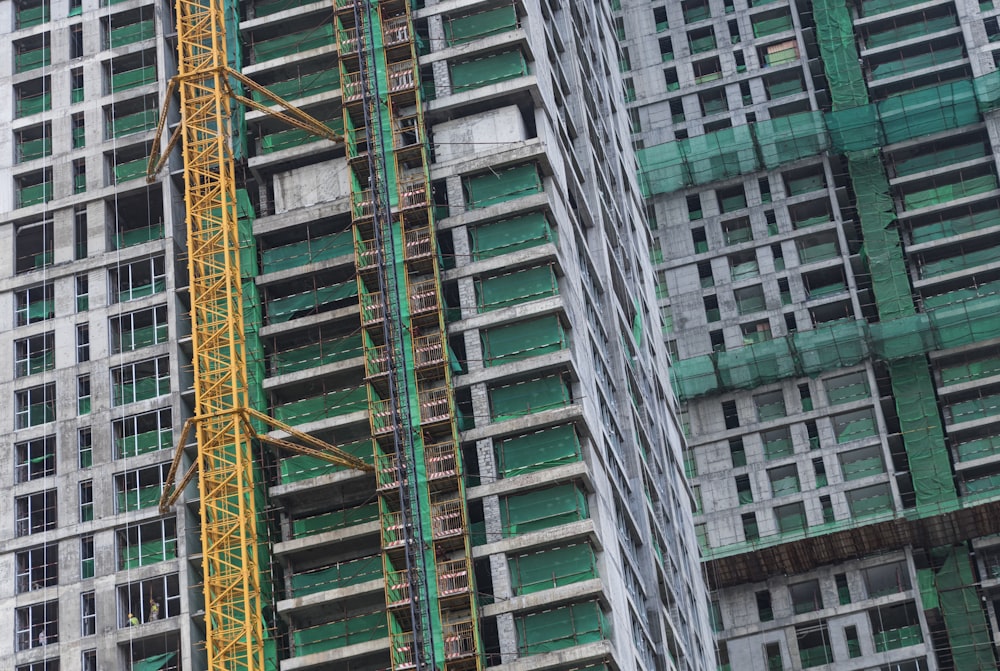 yellow and green steel ladder