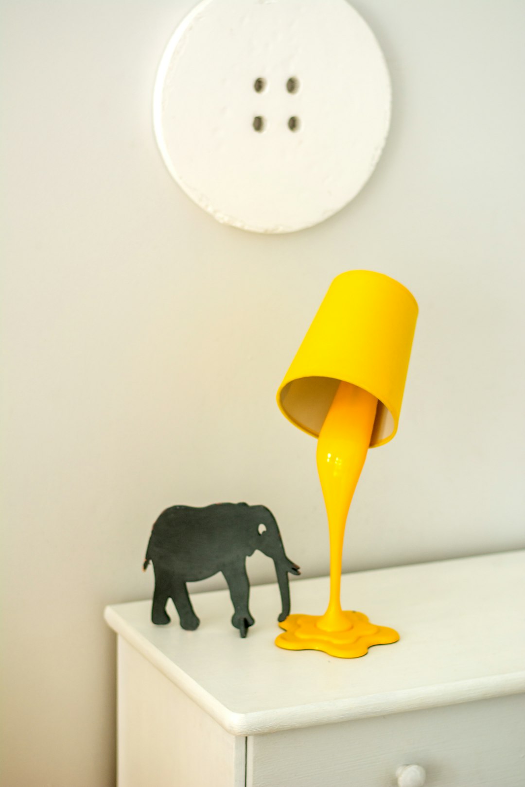 yellow and white desk lamp