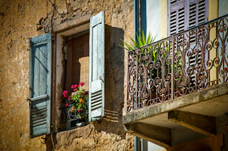 white window type air conditioner on window