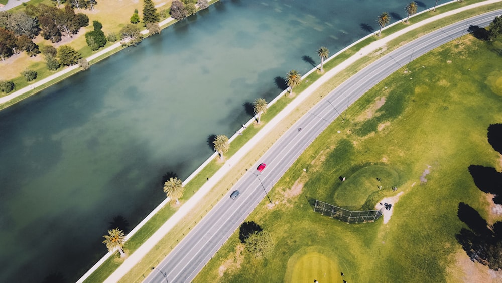 people walking on road near body of water during daytime