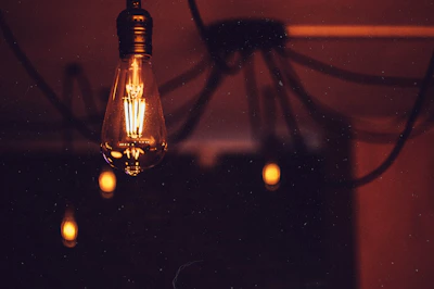 light bulb with bokeh lights
