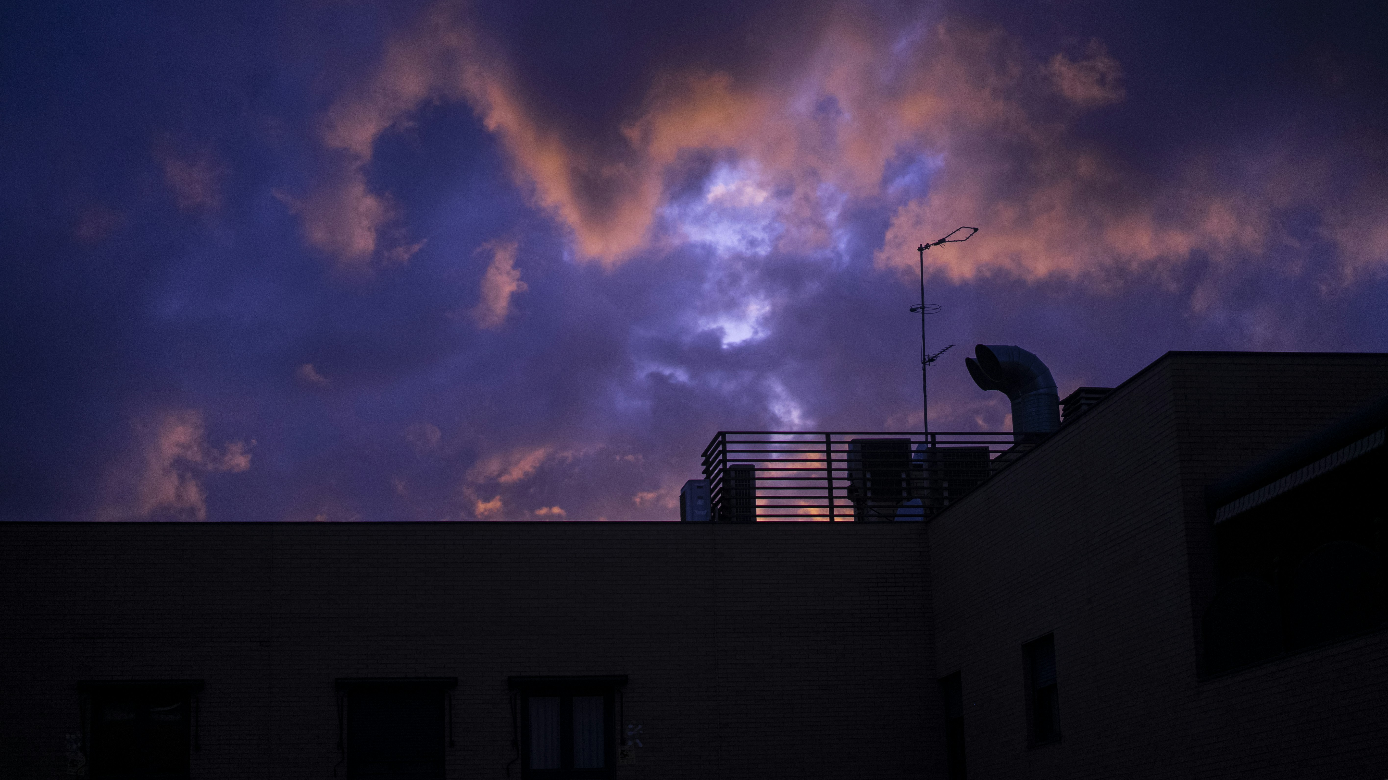 Urban sunset in Madrid.