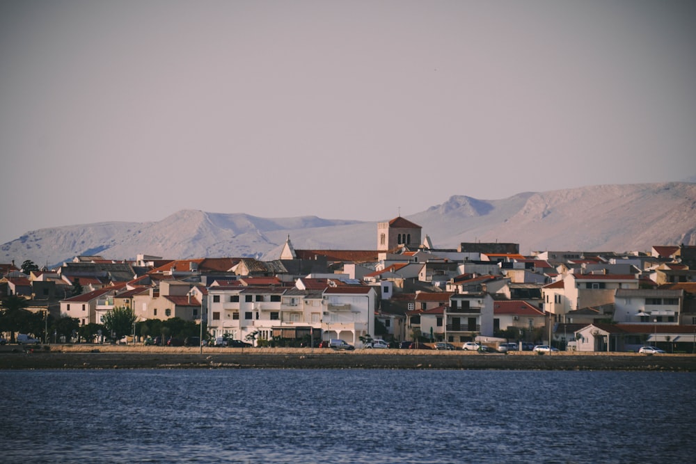 brown and white concrete buildings near body of water during daytime