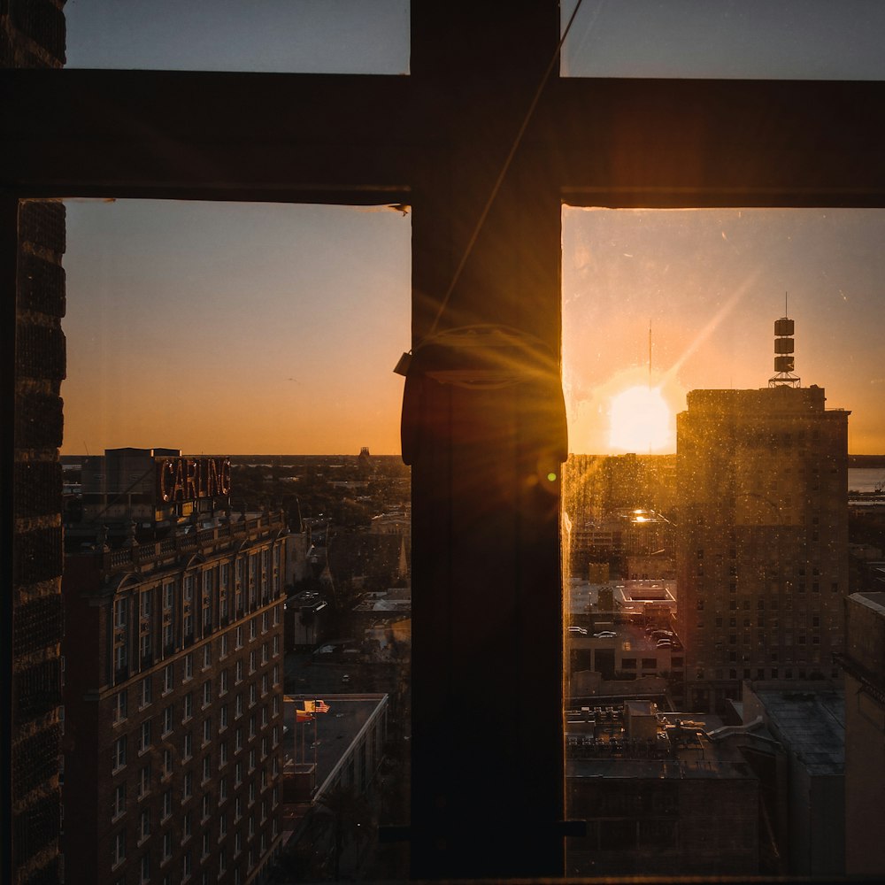 city skyline during golden hour