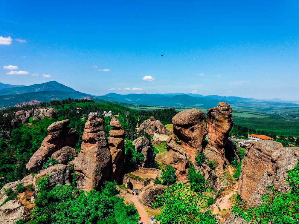 brown rock formation under blue sky during daytime