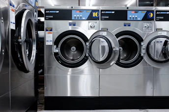 white front load washing machine