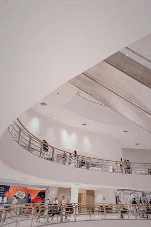 A commercial area with elegant design elements and functional layout, freshly renovated