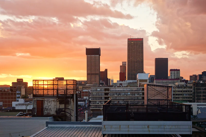 Johannesburg skyline at sunset