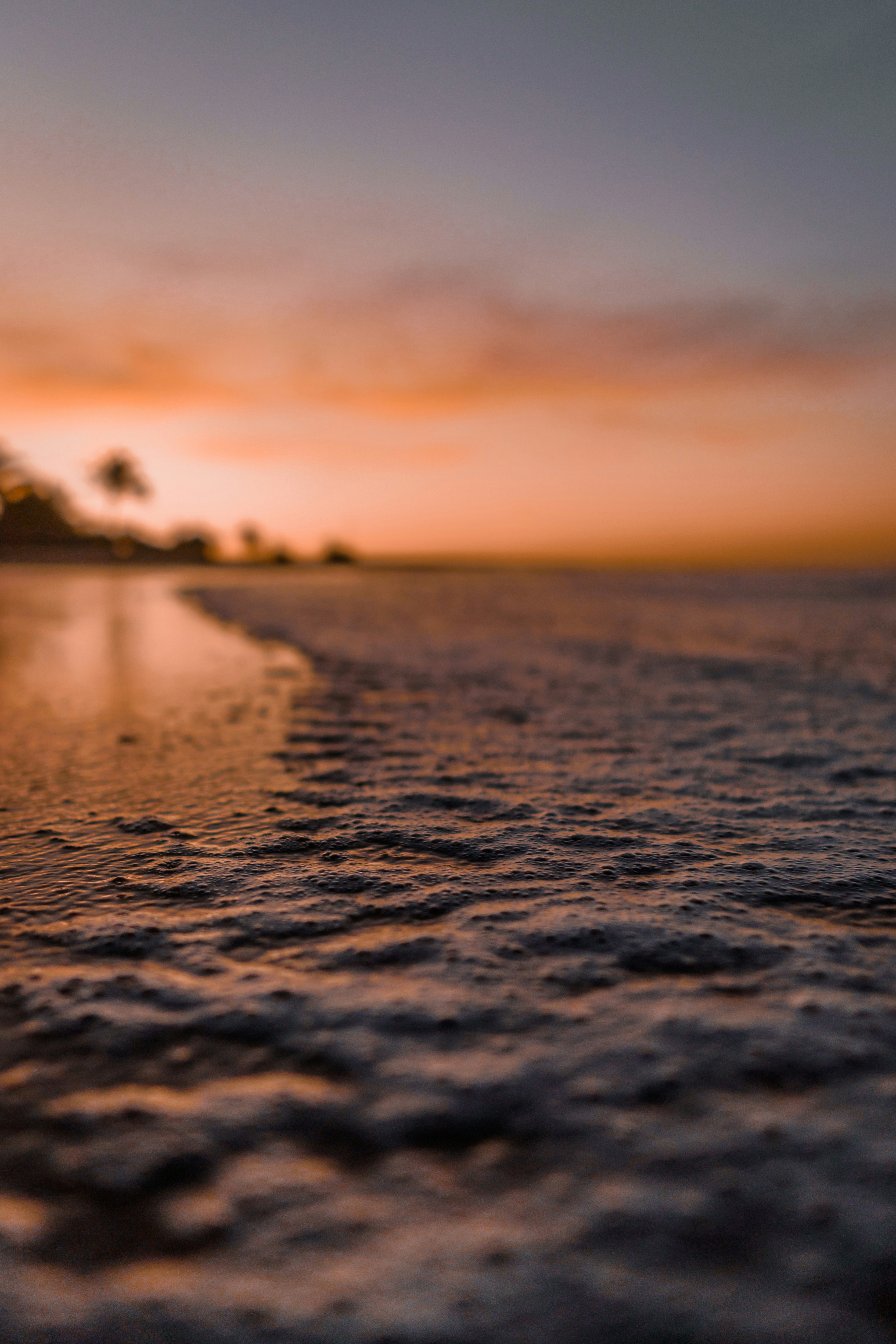 body of water during sunset