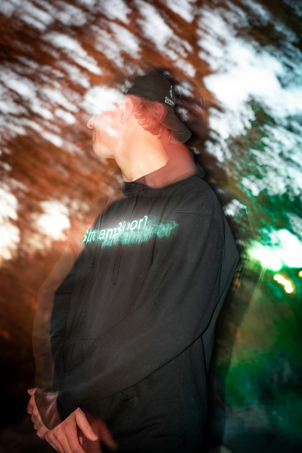 man in black crew neck shirt and black sunglasses