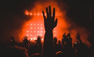 people raising their hands during concert