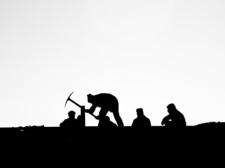 silhouette of people on field during daytime