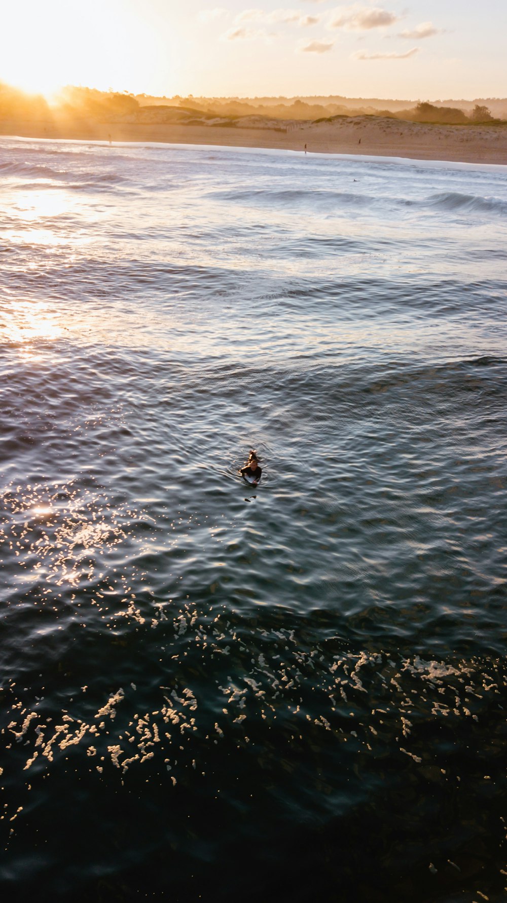 person in black and white shirt swimming on sea during daytime