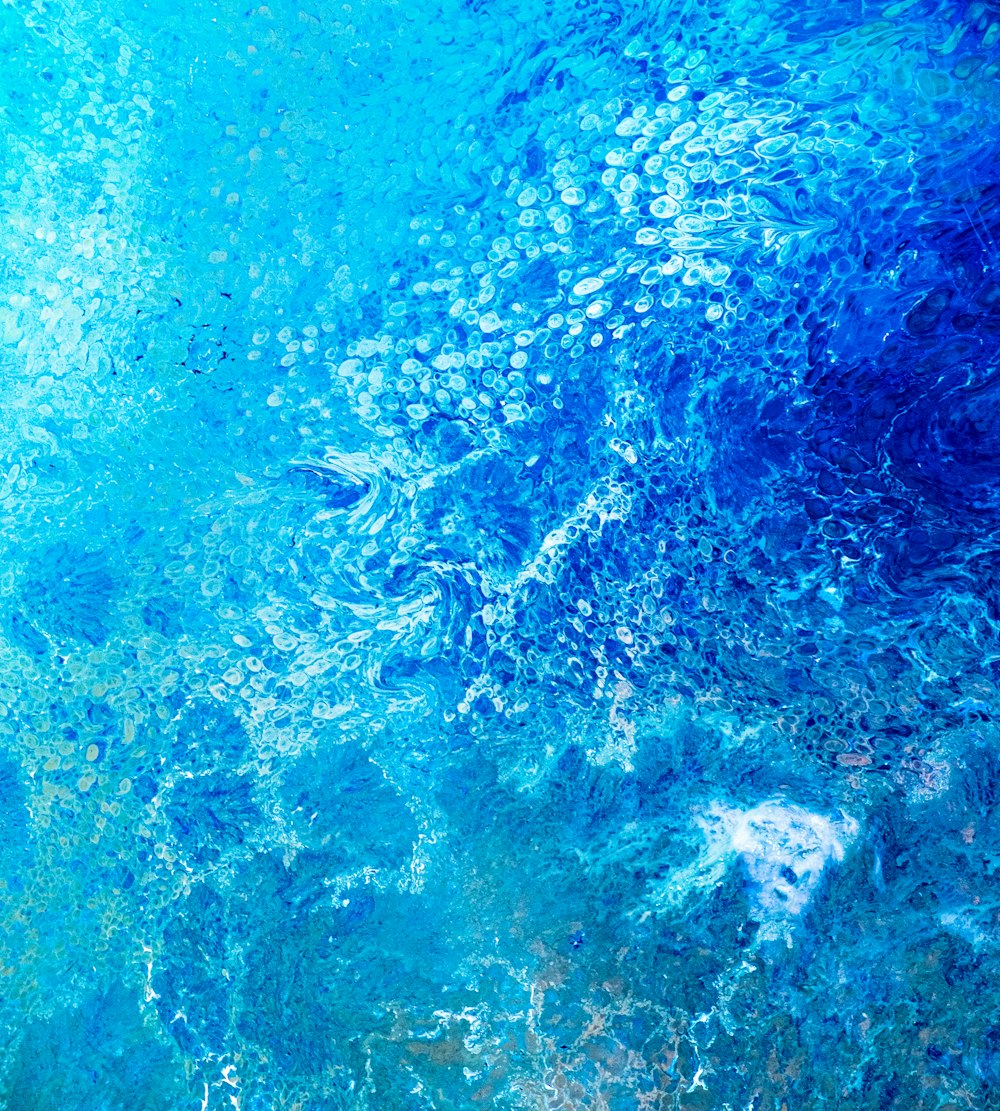Pintura abstracta azul y marrón