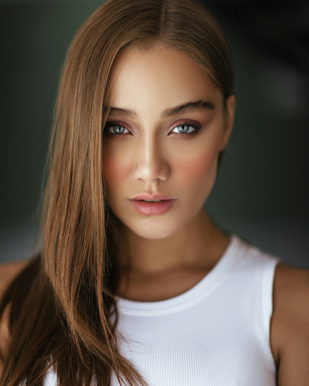 woman in white tank top