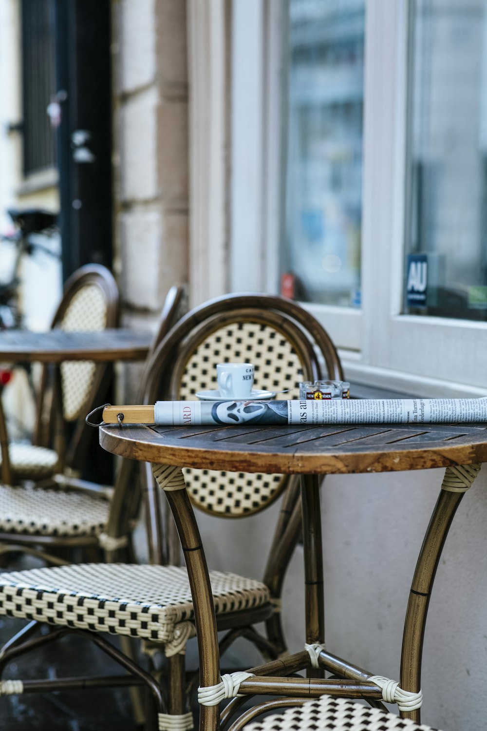 brown wooden table with chairs