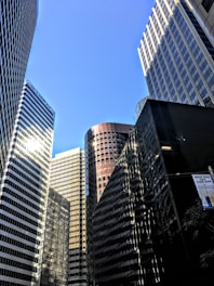 low angle photography of high rise buildings