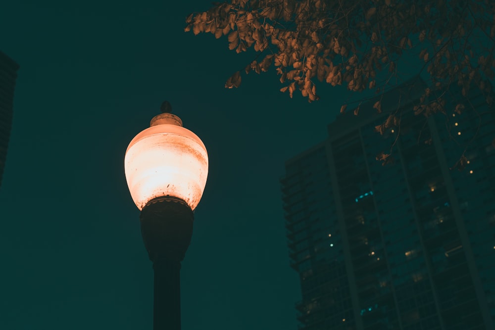 white and black lamp post