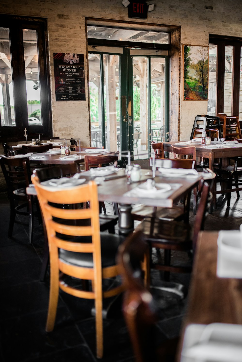 brown wooden table and chairs