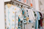 white and blue floral crew neck t-shirt