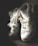 A pair of white sneakers with various logos and text designs, including team names and brand labels. They have a high-top style and intricate detailing on their surface, showcasing a blend of sporty and trendy aesthetics.