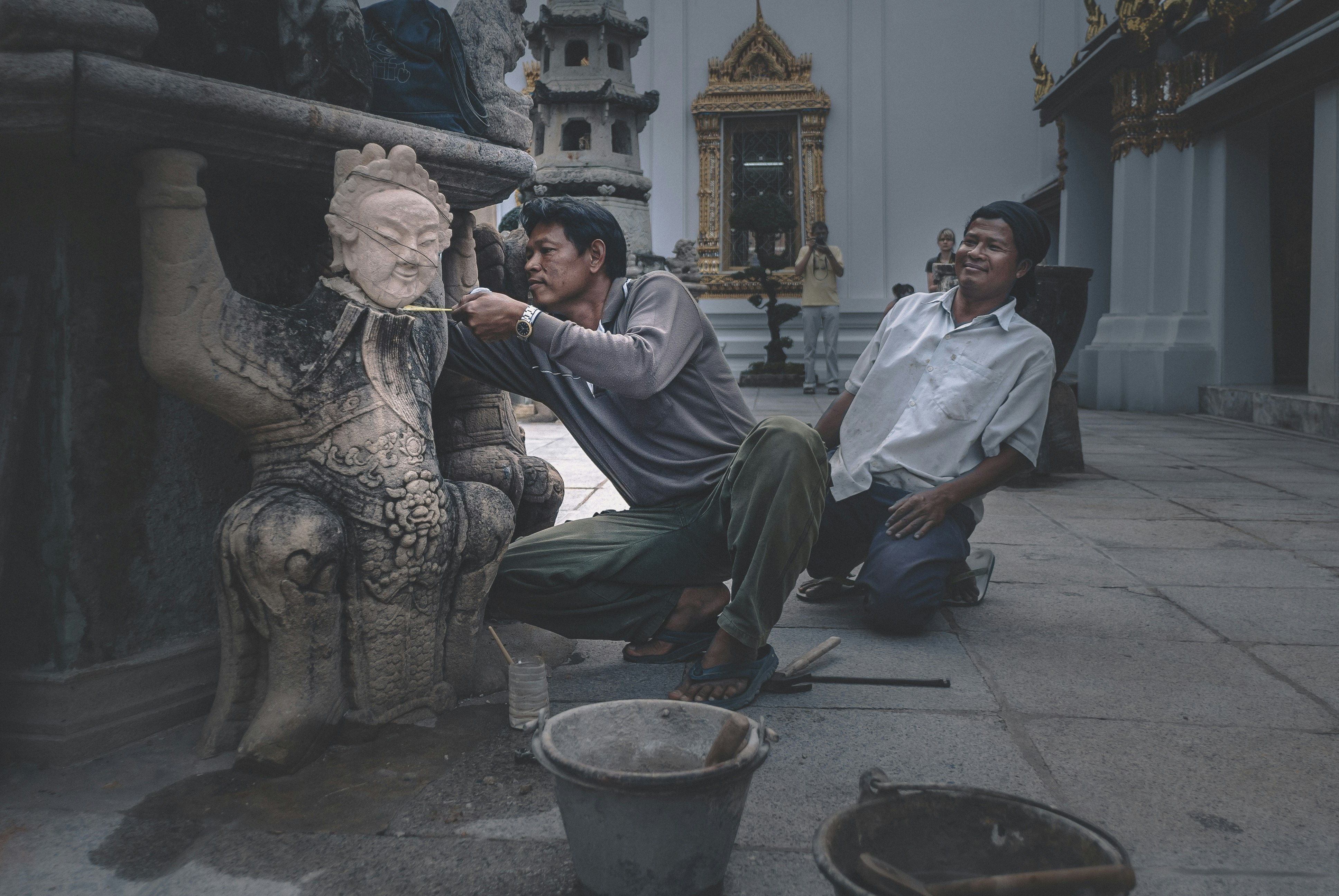 Temple restoration process