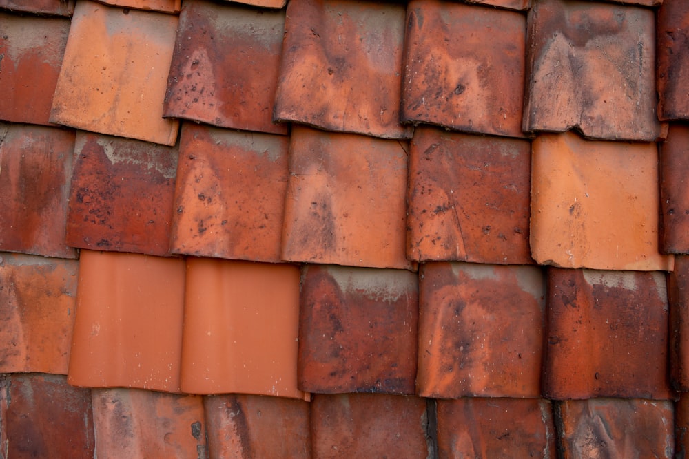 brown roof tiles in close up photography