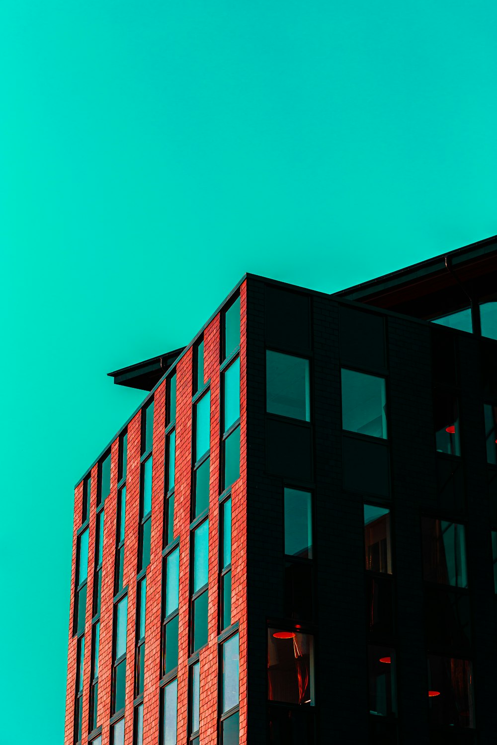 black and red concrete building